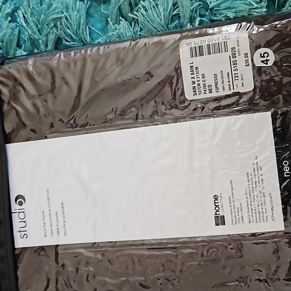 nip 2 j.c Penney home collection back tab panels 54 x 84 espresso studio - Picture 4 of 4